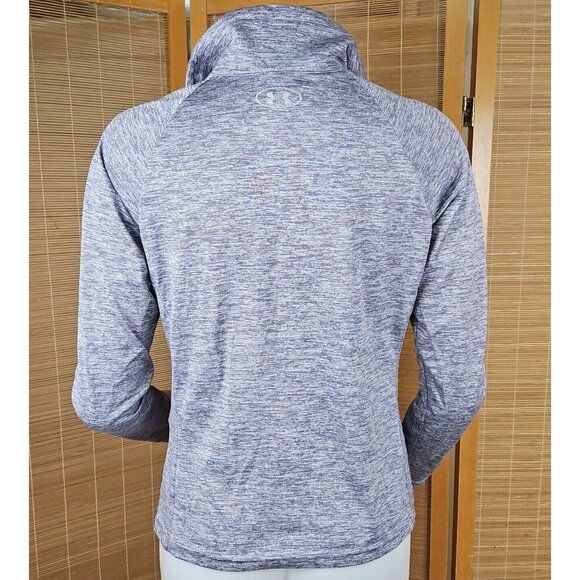 Under Armour Tech Twist Shirt Jacket Womens S Gray Heat Gear Funnel Neck Zip - Picture 2 of 9